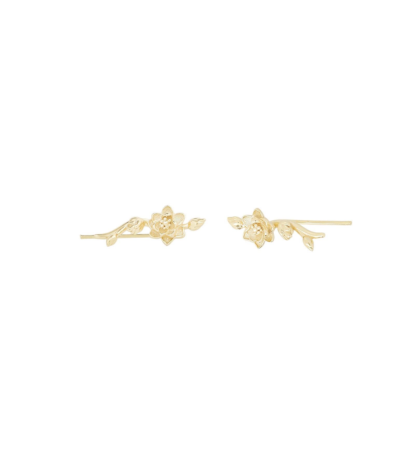Quiet Icon-Lotus Flower Ear Climbers-Earrings-Blue Ruby Jewellery-Vancouver Canada