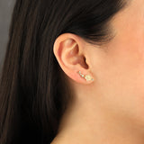 Quiet Icon-Lotus Flower Ear Climbers-Earrings-Blue Ruby Jewellery-Vancouver Canada