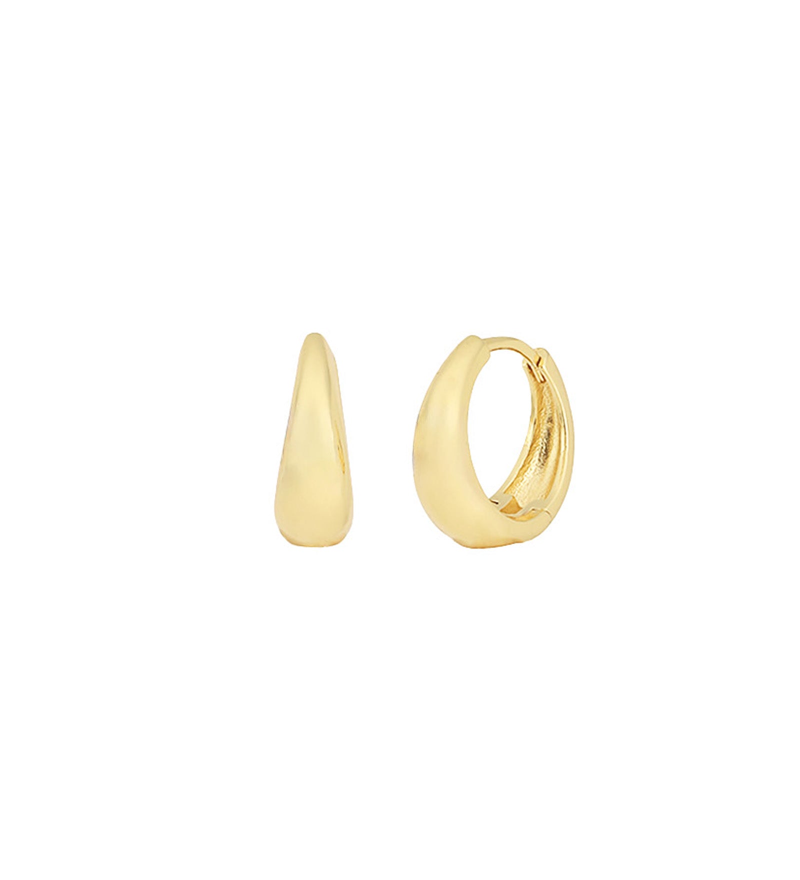 Quiet Icon-Slim Tapered Huggies | 15mm-Earrings-14k Gold Vermeil-Blue Ruby Jewellery-Vancouver Canada