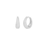 Quiet Icon-Slim Tapered Huggies | 15mm-Earrings-Rhdodium Plated Sterling Silver-Blue Ruby Jewellery-Vancouver Canada