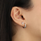 Quiet Icon-Slim Tapered Huggies | 15mm-Earrings-Blue Ruby Jewellery-Vancouver Canada
