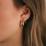 Quiet Icon-Sun Chain Link Single Stud-Earrings-Blue Ruby Jewellery-Vancouver Canada