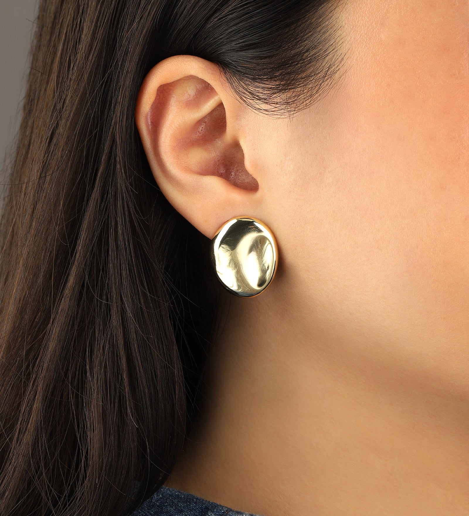 Quiet Icon-Organic Oval Studs-Earrings-Blue Ruby Jewellery-Vancouver Canada