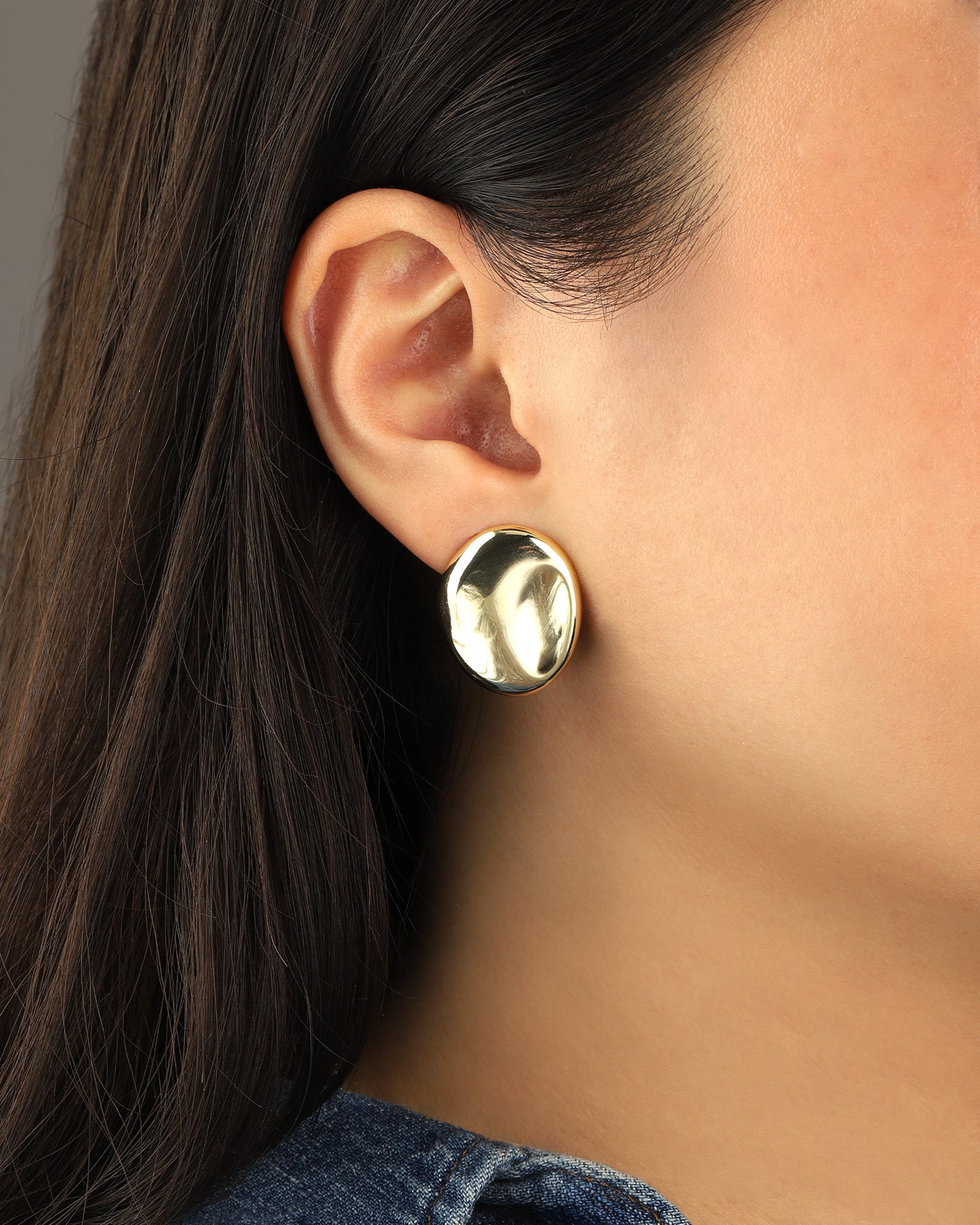 Quiet Icon-Organic Oval Studs-Earrings-Blue Ruby Jewellery-Vancouver Canada