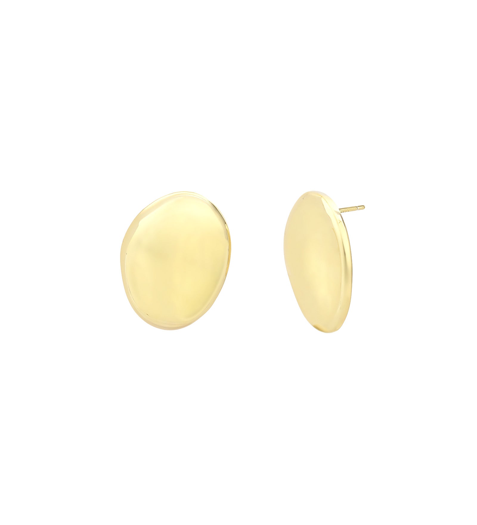 Organic Oval Stud 14k Gold Vermeil