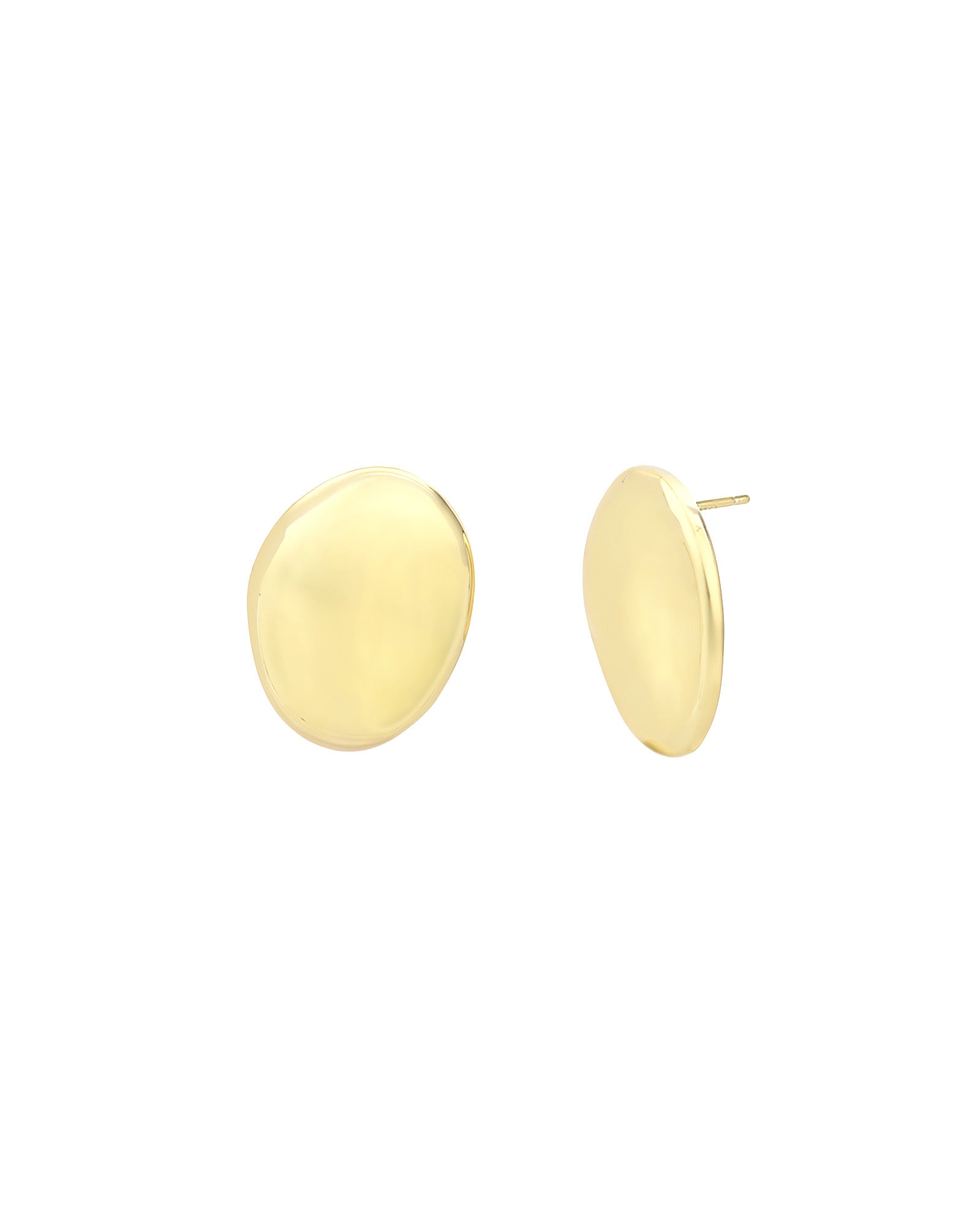 Organic Oval Stud 14k Gold Vermeil