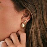 Quiet Icon-Tapered Dome Hoops-Earrings-Blue Ruby Jewellery-Vancouver Canada