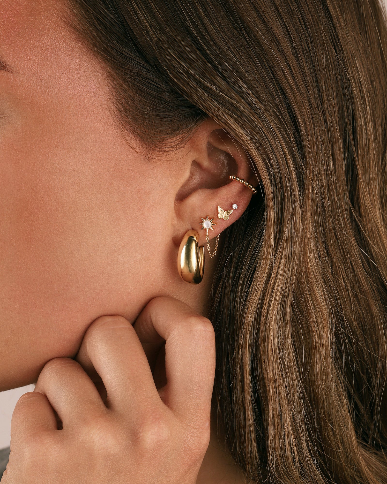 Quiet Icon-Tapered Dome Hoops-Earrings-Blue Ruby Jewellery-Vancouver Canada