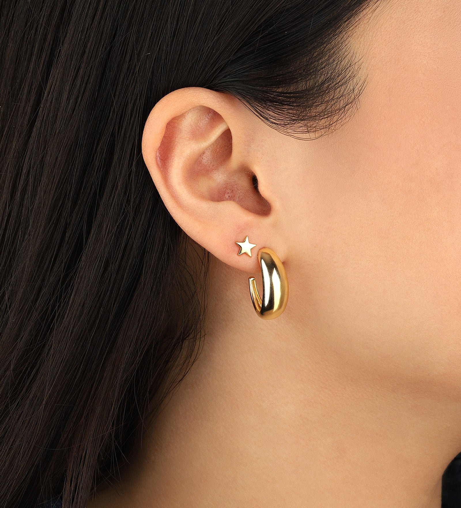Quiet Icon-Tapered Dome Hoops-Earrings-Blue Ruby Jewellery-Vancouver Canada