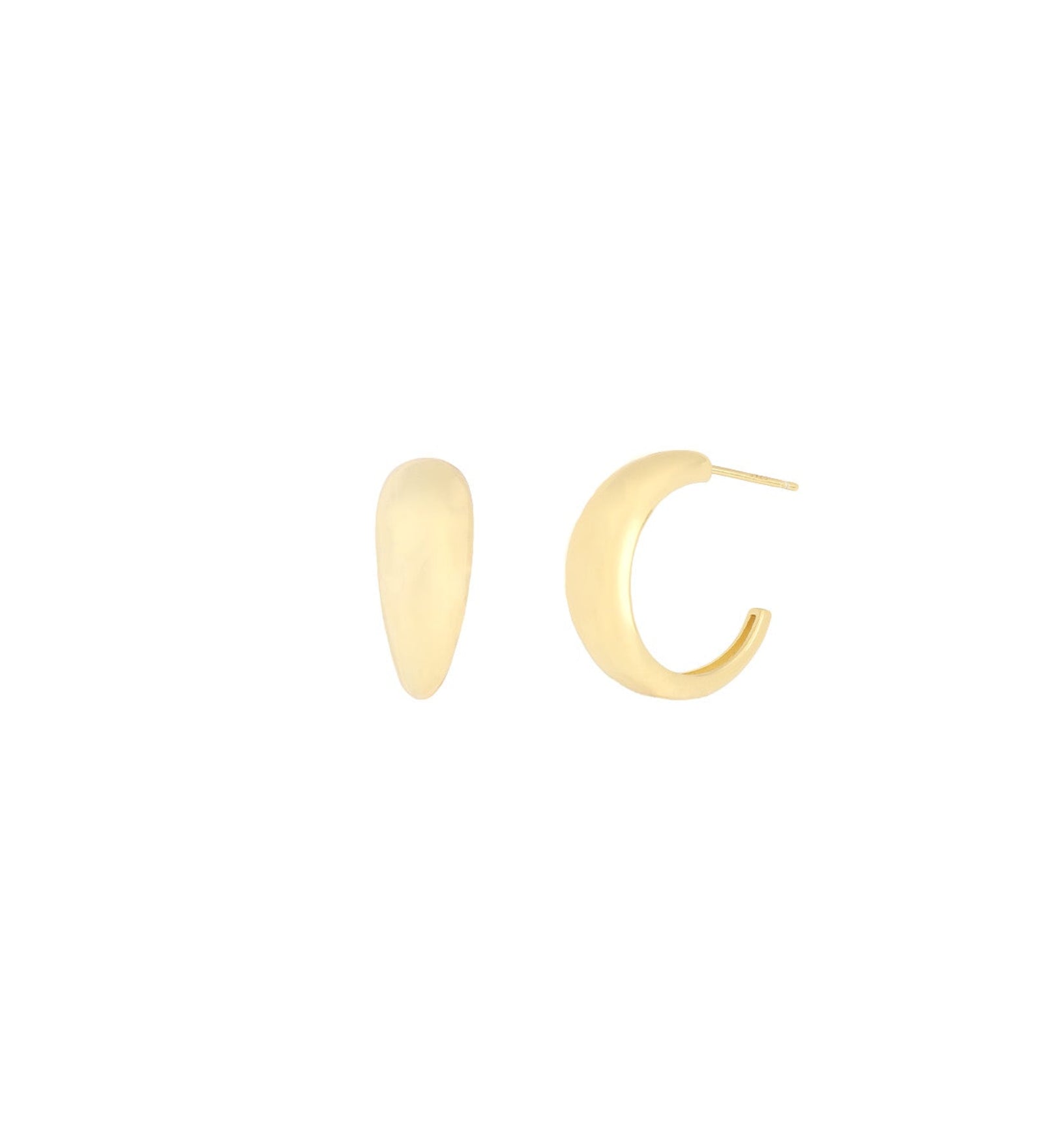 Quiet Icon-Tapered Dome Hoops-Earrings-14k Gold Vermeil-Blue Ruby Jewellery-Vancouver Canada