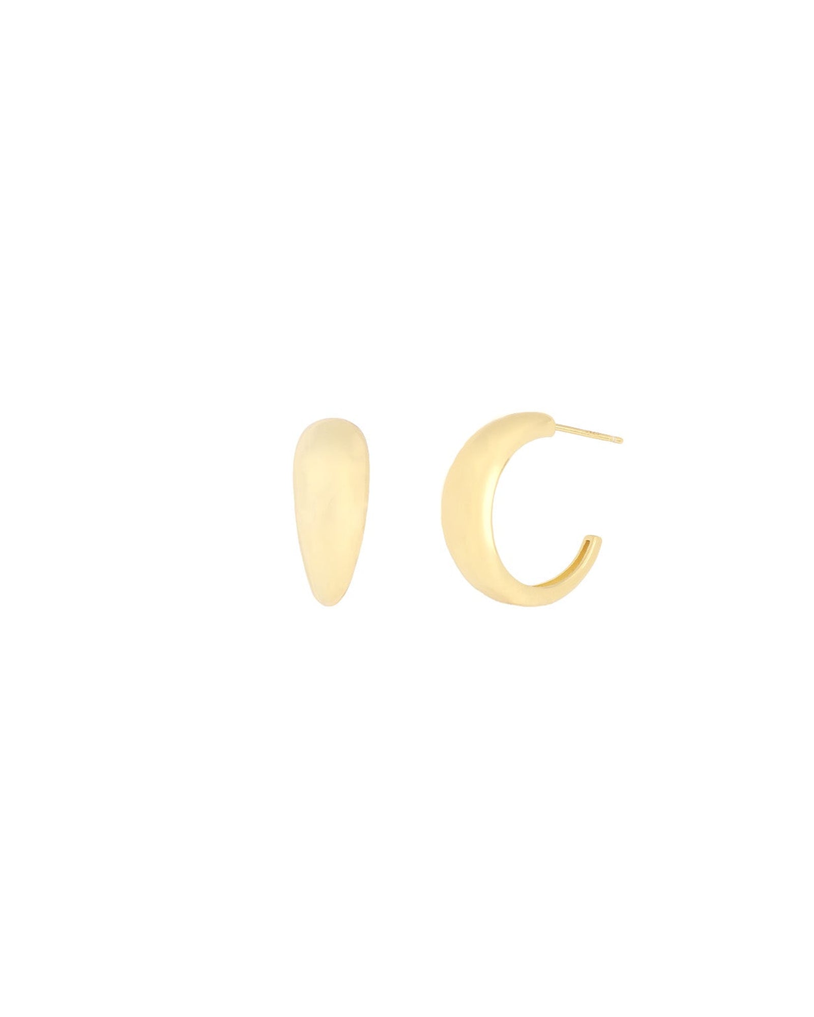 Quiet Icon-Tapered Dome Hoops-Earrings-14k Gold Vermeil-Blue Ruby Jewellery-Vancouver Canada