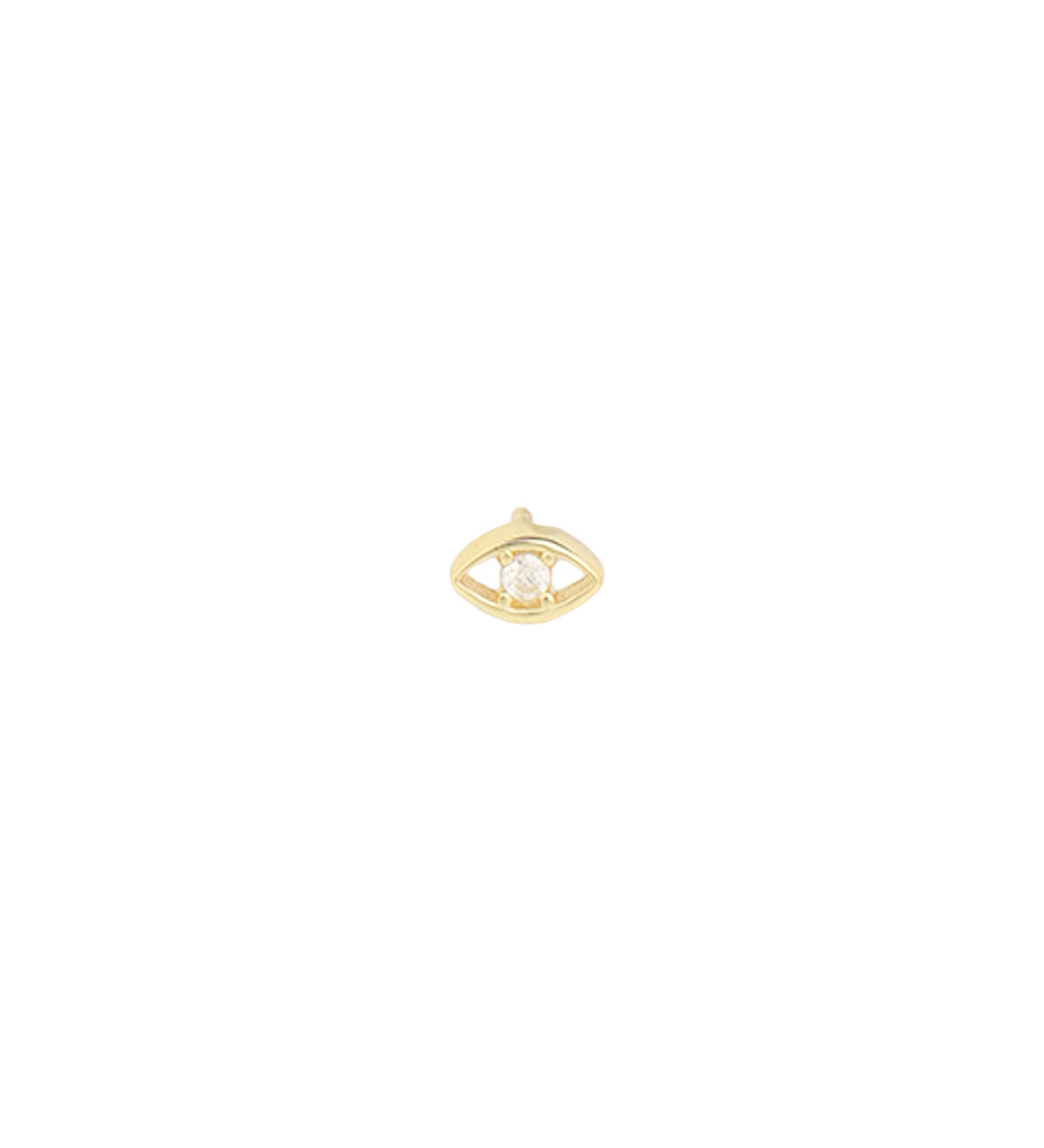 Quiet Icon-Evil Eye CZ Single Stud-Earrings-14k Gold Vermeil, Cubic Zirconia-Blue Ruby Jewellery-Vancouver Canada