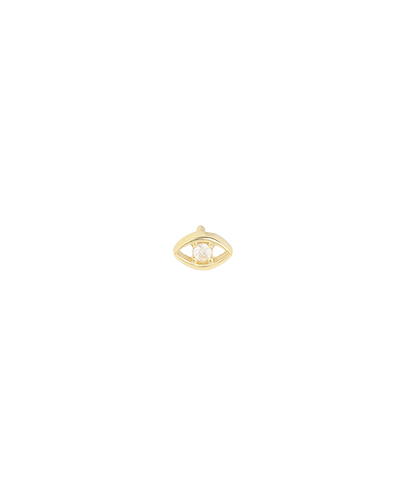 Quiet Icon-Evil Eye CZ Single Stud-Earrings-14k Gold Vermeil, Cubic Zirconia-Blue Ruby Jewellery-Vancouver Canada