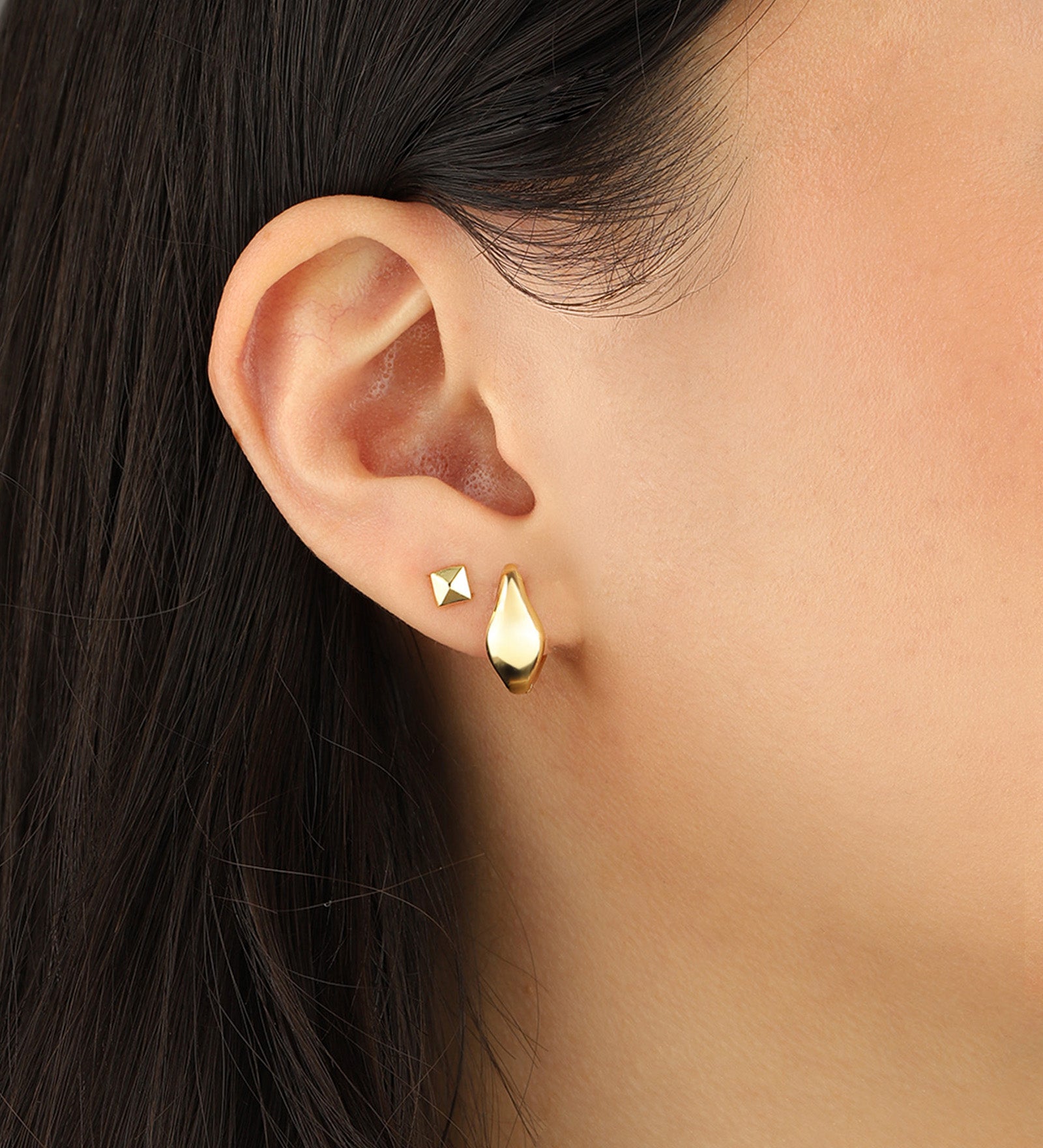 Quiet Icon-Pyramid Single Stud-Earrings-Blue Ruby Jewellery-Vancouver Canada