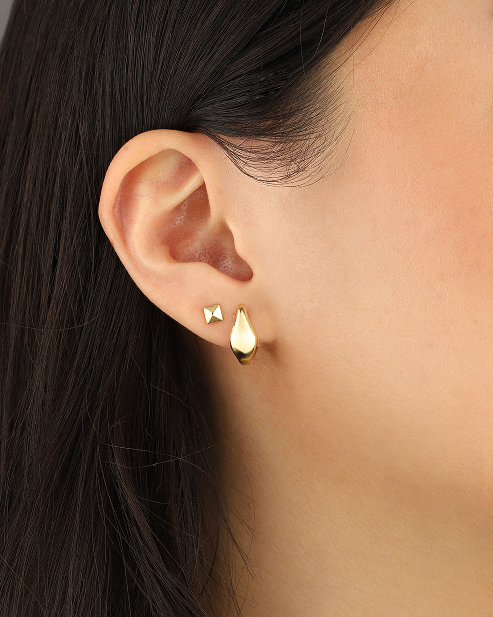 Quiet Icon-Pyramid Single Stud-Earrings-Blue Ruby Jewellery-Vancouver Canada