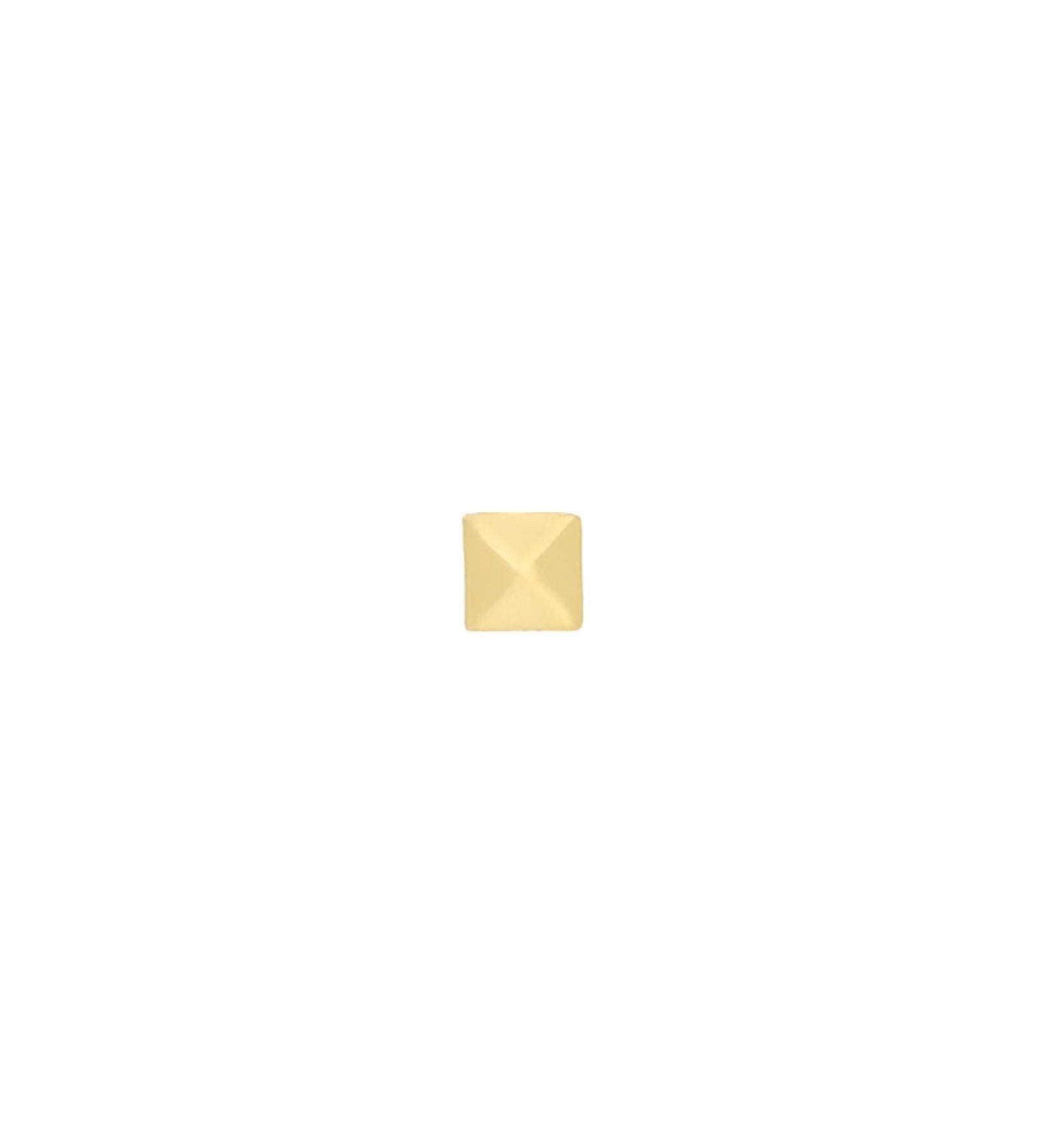 Quiet Icon-Pyramid Single Stud-Earrings-14k Gold Vermeil-Blue Ruby Jewellery-Vancouver Canada