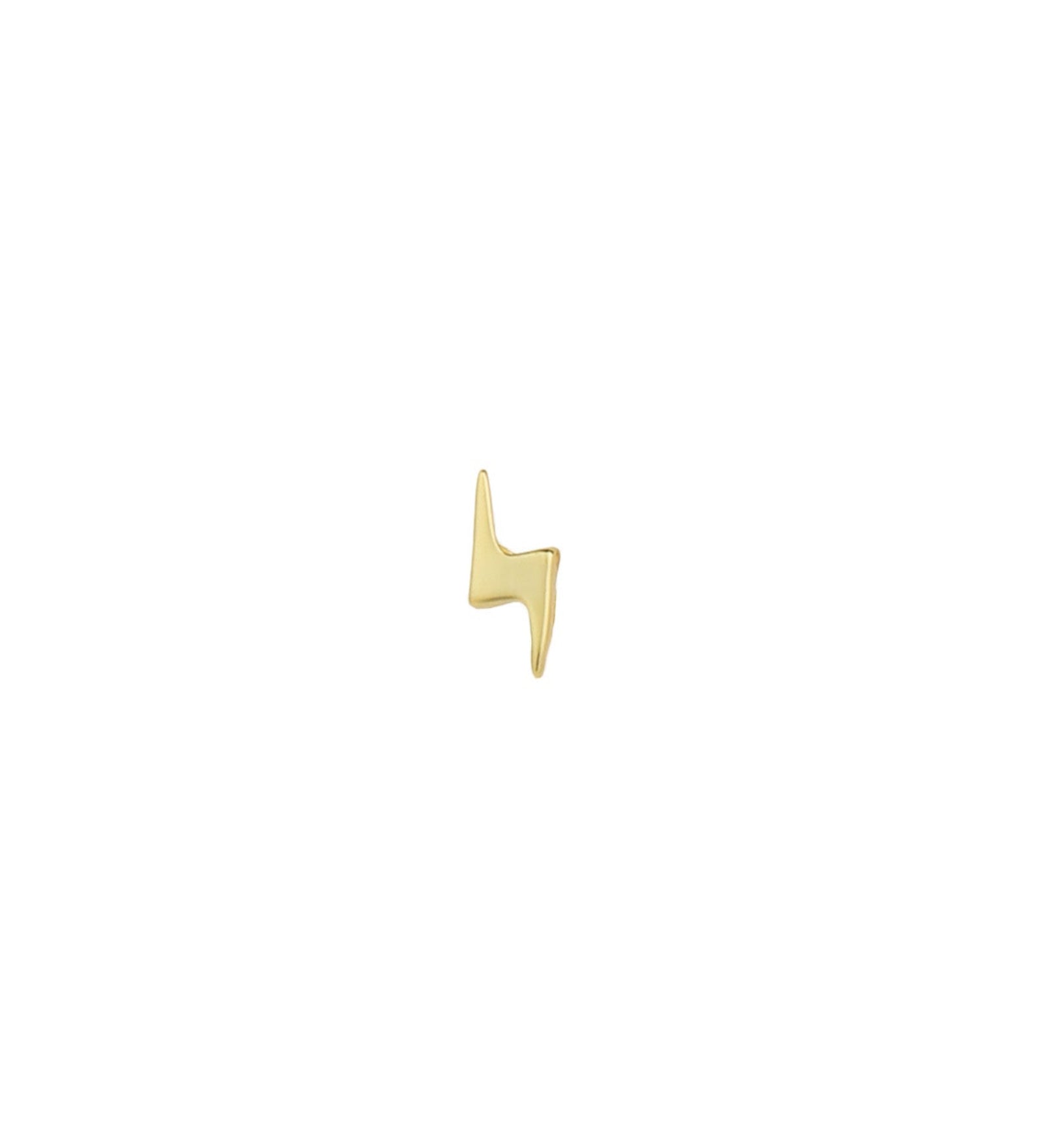 Quiet Icon-Lightning Bolt Single Stud-Earrings-14k Gold Vermeil-Blue Ruby Jewellery-Vancouver Canada