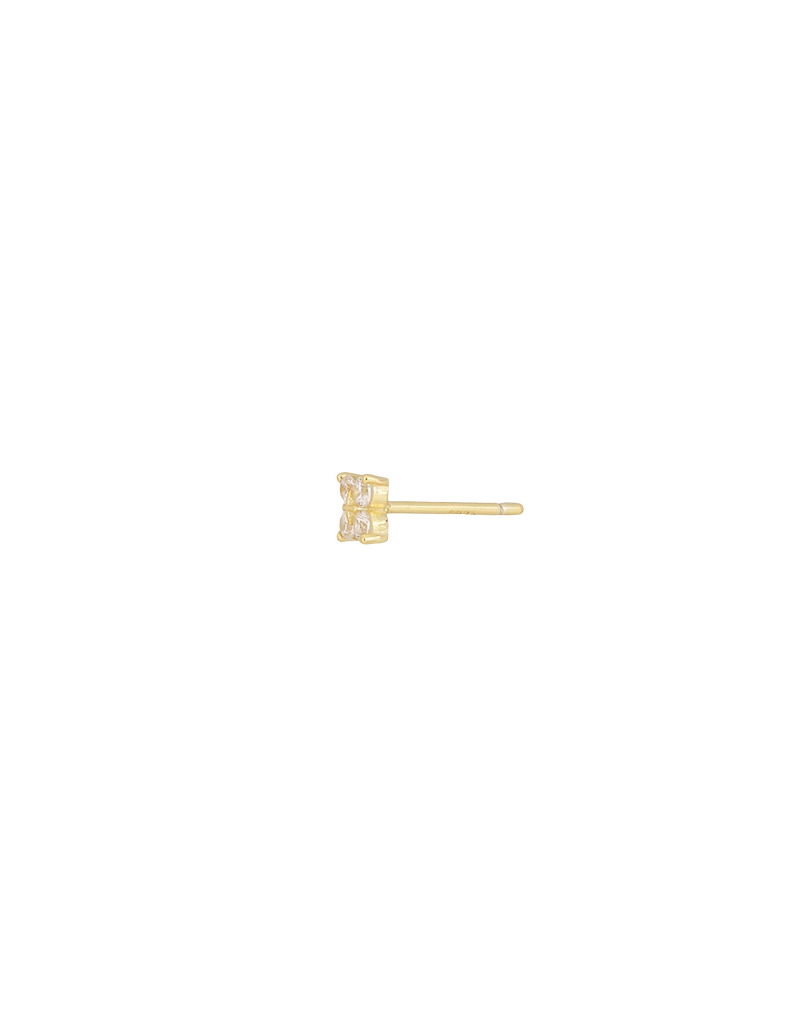 Blossom Single Stud 14k Gold Vermeil, Cubic Zirconia