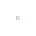 Blossom Single Stud 14k Gold Vermeil, Cubic Zirconia