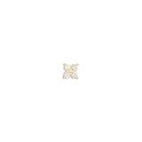 Blossom Single Stud 14k Gold Vermeil, Cubic Zirconia