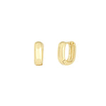 Quiet Icon-Petite Rectangle Huggies-Earrings-14k Gold Vermeil-Blue Ruby Jewellery-Vancouver Canada