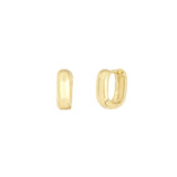 Quiet Icon-Petite Rectangle Huggies-Earrings-14k Gold Vermeil-Blue Ruby Jewellery-Vancouver Canada