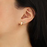 Quiet Icon-Petite Rectangle Huggies-Earrings-Blue Ruby Jewellery-Vancouver Canada