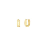 Quiet Icon-Petite Rectangle Huggies-Earrings-14k Gold Vermeil-Blue Ruby Jewellery-Vancouver Canada