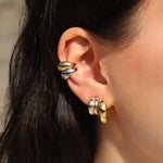 Quiet Icon-Two Tone Parallel Hoops-Earrings-Blue Ruby Jewellery-Vancouver Canada