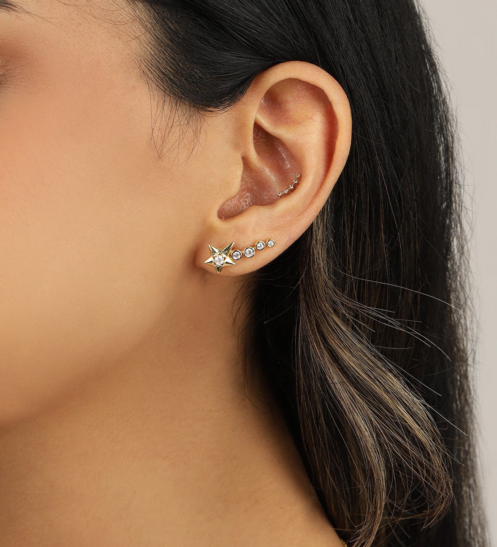 Quiet Icon-Shooting Star Ear Climbers-Earrings-Blue Ruby Jewellery-Vancouver Canada