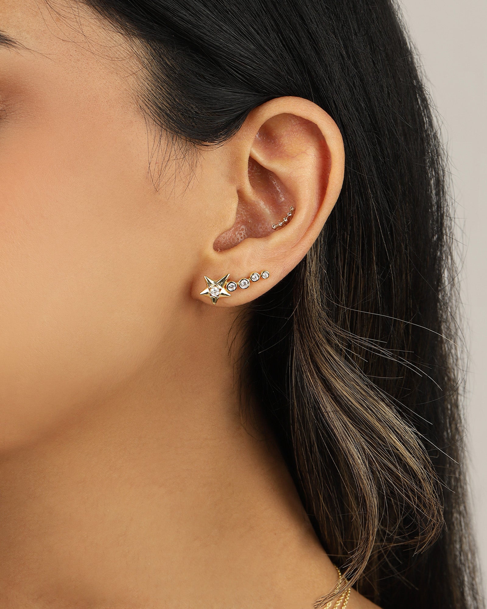 Quiet Icon-Shooting Star Ear Climbers-Earrings-Blue Ruby Jewellery-Vancouver Canada