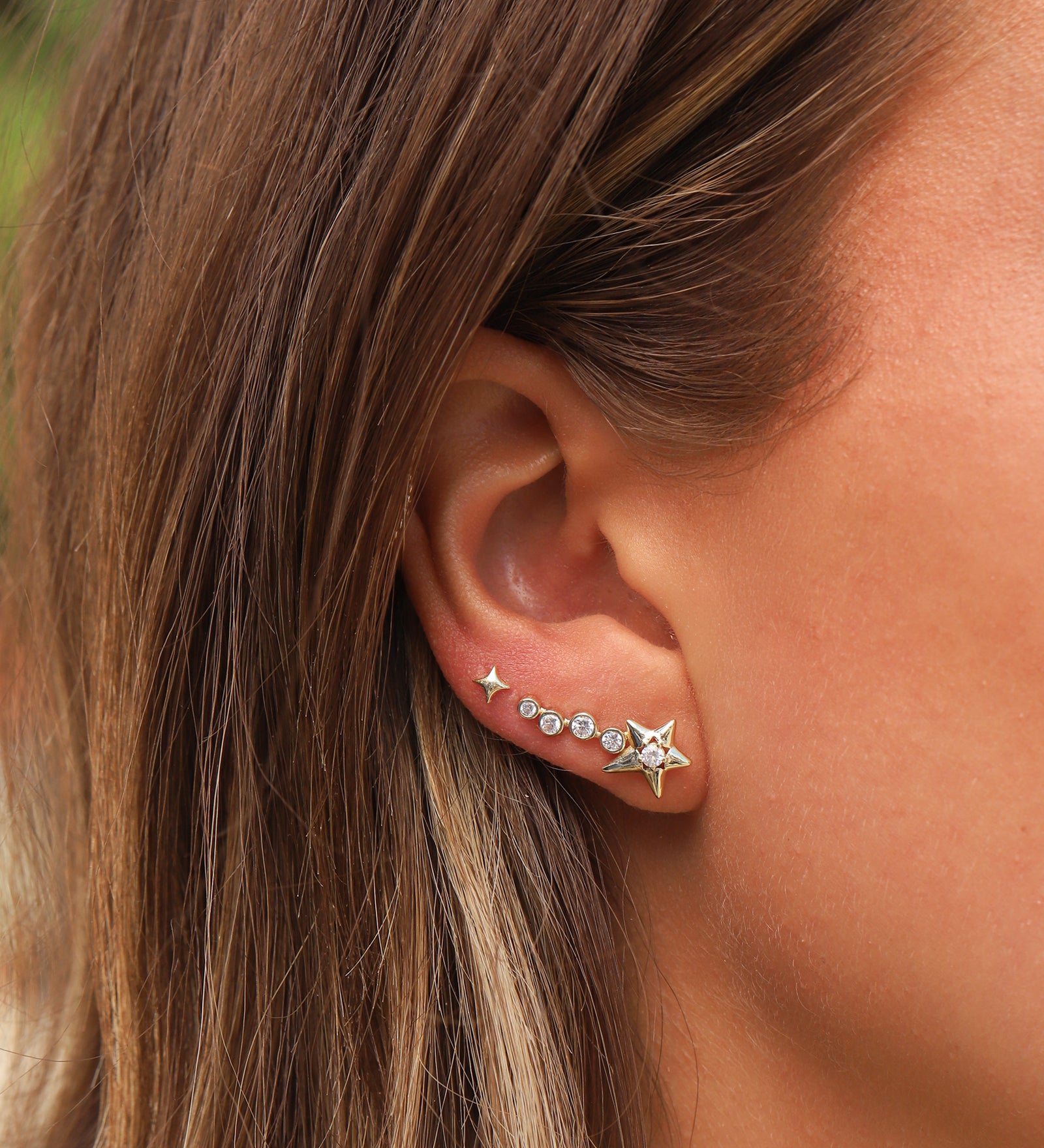 Quiet Icon-Shooting Star Ear Climbers-Earrings-Blue Ruby Jewellery-Vancouver Canada
