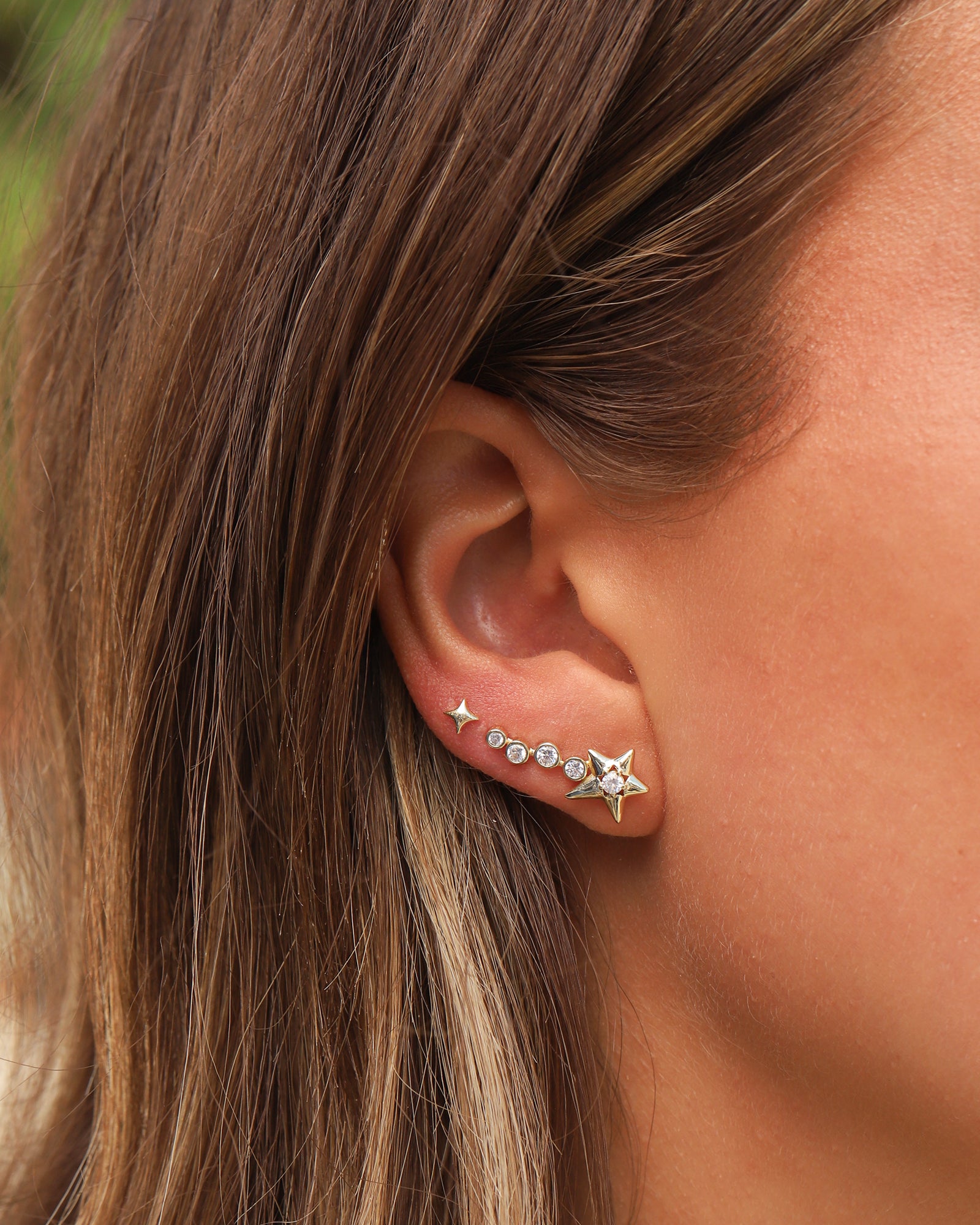 Quiet Icon-Shooting Star Ear Climbers-Earrings-Blue Ruby Jewellery-Vancouver Canada