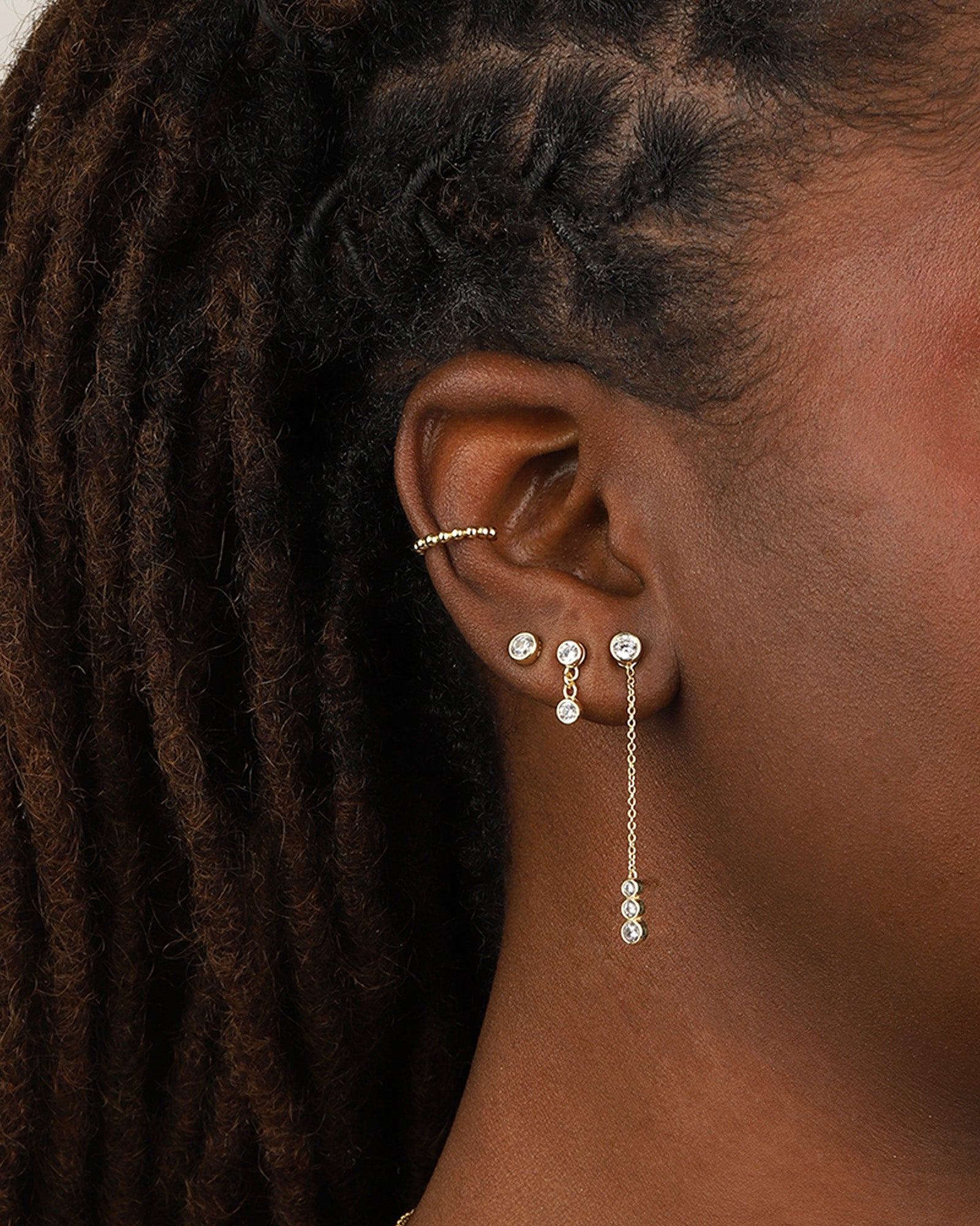 Quiet Icon-Beaded Ear Cuff-Earrings-Blue Ruby Jewellery-Vancouver Canada