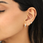 Quiet Icon-Baguette Channel Huggies-Earrings-Blue Ruby Jewellery-Vancouver Canada
