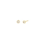 Quiet Icon-Round Bezel CZ Ear Jacket-Earrings-Blue Ruby Jewellery-Vancouver Canada