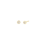 Quiet Icon-Round Bezel CZ Ear Jacket-Earrings-Blue Ruby Jewellery-Vancouver Canada