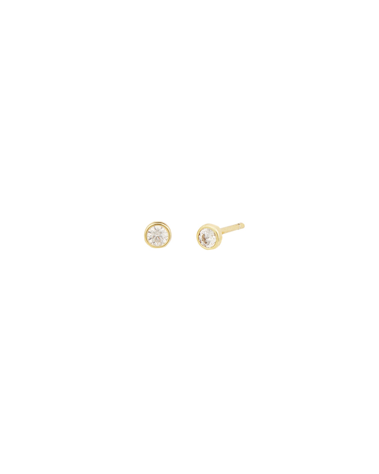 Quiet Icon-Round Bezel CZ Ear Jacket-Earrings-Blue Ruby Jewellery-Vancouver Canada