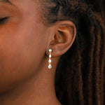 Quiet Icon-Teardrop CZ Ear Jacket-Earrings-Blue Ruby Jewellery-Vancouver Canada