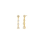 Quiet Icon-Teardrop CZ Ear Jacket-Earrings-14k Gold Vermeil, Cubic Zirconia-Blue Ruby Jewellery-Vancouver Canada