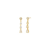 Quiet Icon-Teardrop CZ Ear Jacket-Earrings-14k Gold Vermeil, Cubic Zirconia-Blue Ruby Jewellery-Vancouver Canada