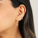 Quiet Icon-Duo Shape CZ Ear Jacket-Earrings-Blue Ruby Jewellery-Vancouver Canada