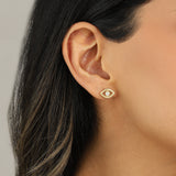 Quiet Icon-Evil Eye Ear Jacket-Earrings-Blue Ruby Jewellery-Vancouver Canada