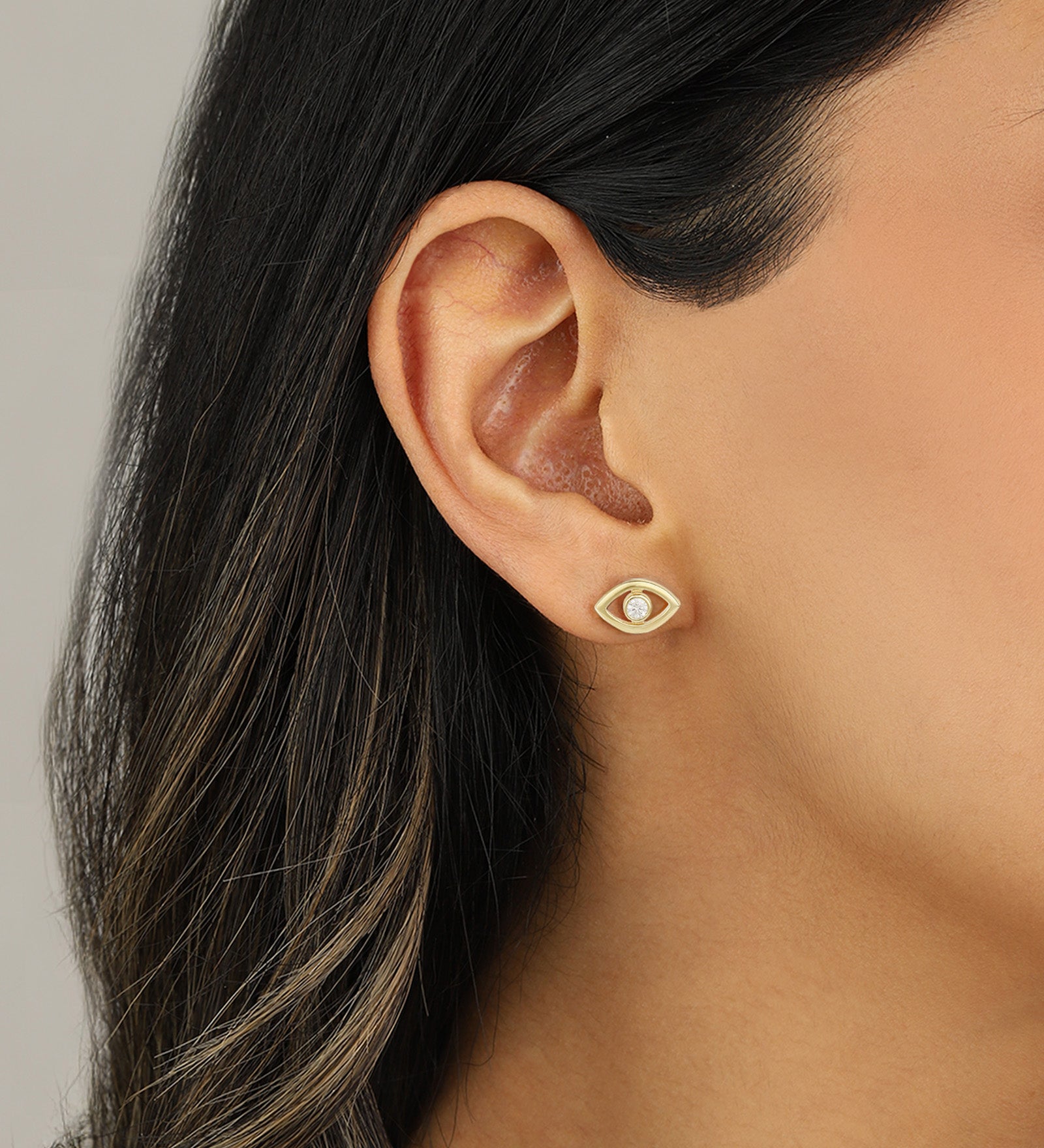 Quiet Icon-Evil Eye Ear Jacket-Earrings-Blue Ruby Jewellery-Vancouver Canada