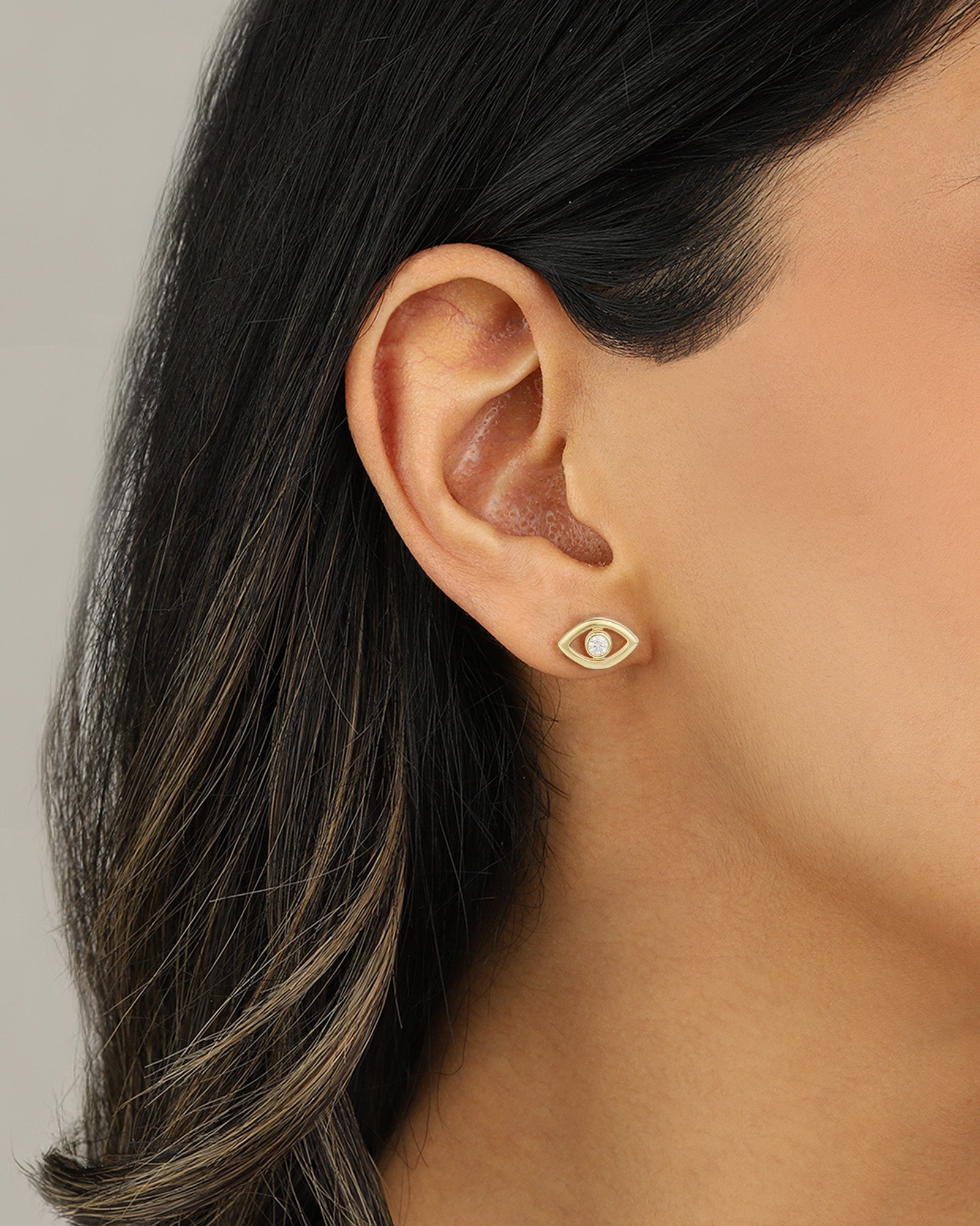 Quiet Icon-Evil Eye Ear Jacket-Earrings-Blue Ruby Jewellery-Vancouver Canada