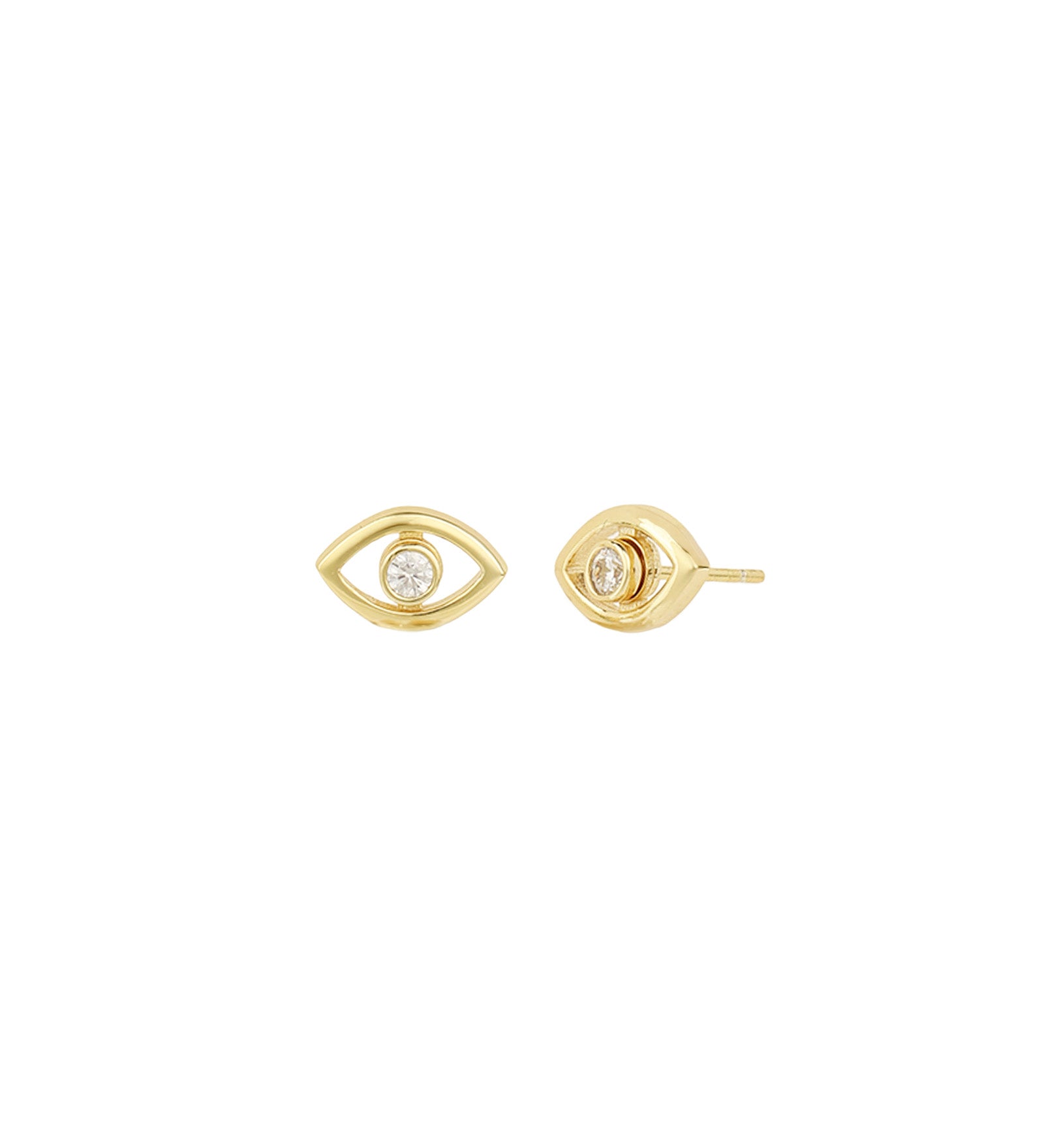 Quiet Icon-Evil Eye Ear Jacket-Earrings-14k Gold Vermeil, Cubic Zirconia-Blue Ruby Jewellery-Vancouver Canada