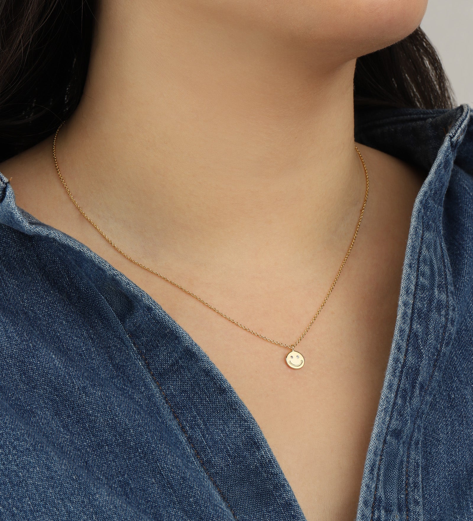 Quiet Icon-Smiley Face Necklace-Necklaces-Blue Ruby Jewellery-Vancouver Canada