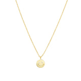 Smiley Face Necklace 14k Gold Vermeil, Cubic Zirconia