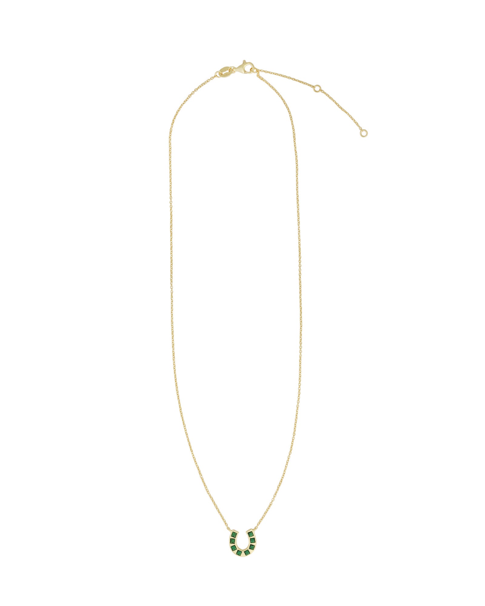 Horseshoe Necklace 14k Gold Vermeil, Cubic Zirconia