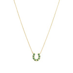 Horseshoe Necklace 14k Gold Vermeil, Cubic Zirconia